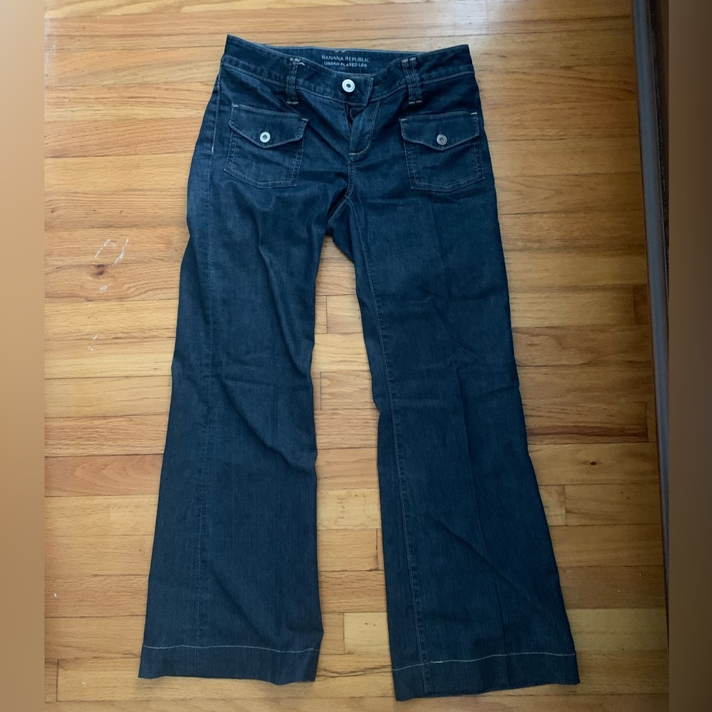 Women’s Dark Blue Banana Republic Urban Flared Leg Jeans
